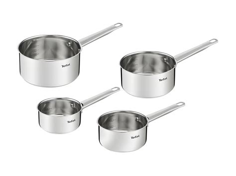 Lot De 4 Casseroles 14 16 18 20 Cm Induction Acier Inoxydable Poignées Thermorésistantes