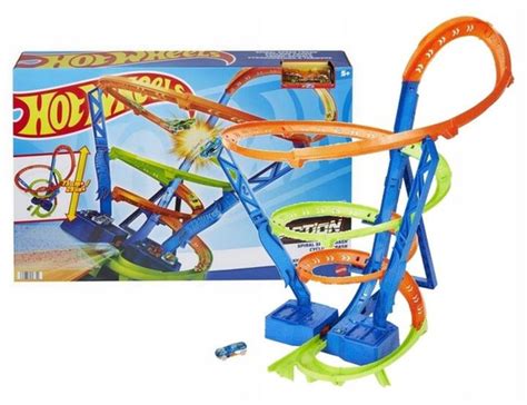 Игрушечный трек Hot Wheels Игровой набор Tornado Racing высокая трасса Торнадо с приводом и 3