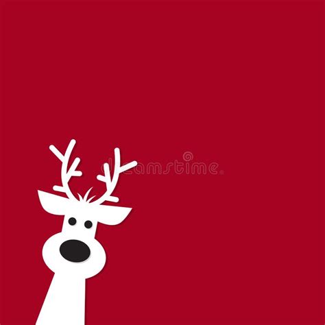 Cute Reindeer On A Red Background Christmas Background Banner Or