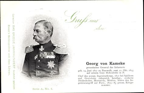 Ansichtskarte Postkarte Georg Von Kameke Preu Ischer General Der