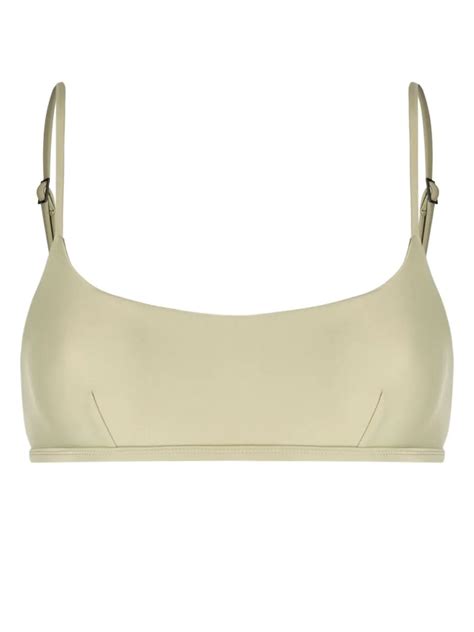 Matteau Adjustable Strap Bikini Top Green FARFETCH