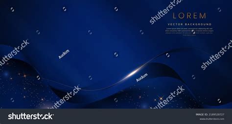 Abstract 3d Gold Curved Dark Blue Stock Vector Royalty Free