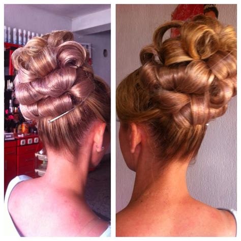 High Updo Barrel Curls Bun Hairstyles For Long Hair Big Hair Updo