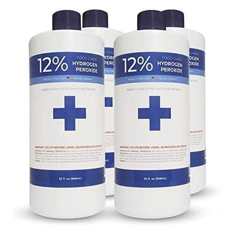 Grade Hydrogen Peroxide 32oz 4 Pack No Added Stabilizers Made In