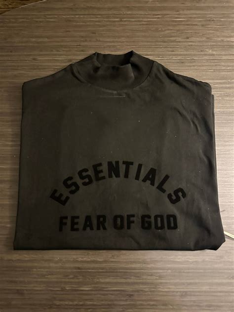 Fear Of God Fear Of God Essentials Jet Black T Shirt Grailed