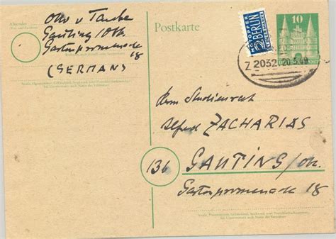 Eigenh Postkarte Mit U De Taube Otto Frh V Schriftsteller Und