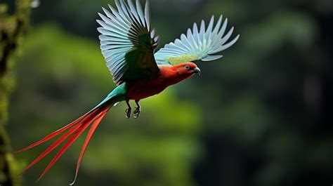 Premium AI Image | Flying Resplendent Quetzal AI Generative