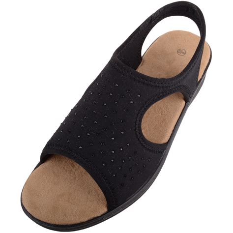 ladies lycra wide fitting stretchy sandals shoes absolute footwear