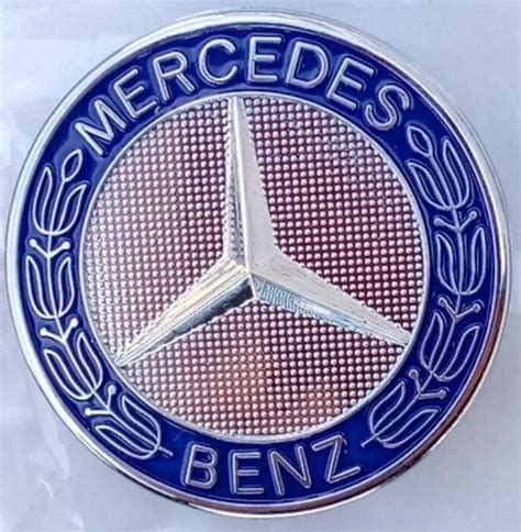 Logo Emblem Bonnet Mercedes Benz BLUE 57mm C E CLK S CLASS Emblem New