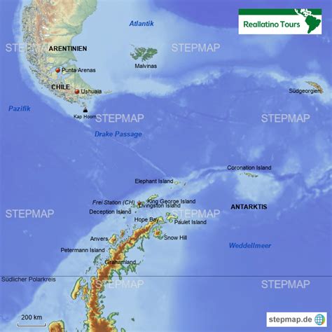 Stepmap S Damerika Und Antarktis Landkarte F R S Damerika