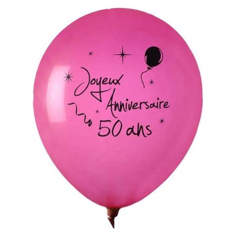 Ballon Joyeux Anniversaire Fuschia 50 Ans X 8 Cdiscount Maison