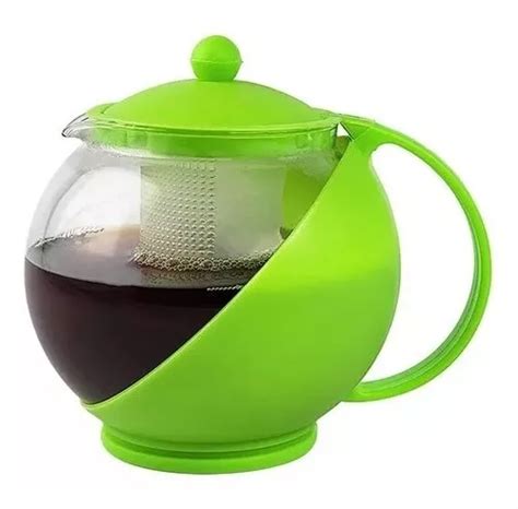 Tetera De Vidrio Con Filtro Infusor Para Té Hebras 1250 Ml