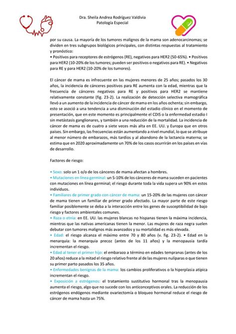 Rresumen De Mama Y Cancer De Mama Y Su Importancia Pdf