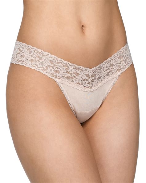 Hanky Panky Original Rise Organic Cotton Lace Trim Thong Neiman Marcus