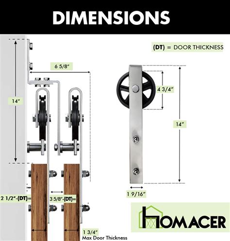 Double Track Z Shape Bypass Sliding Barn Door Hardware Kit Spoke Whe