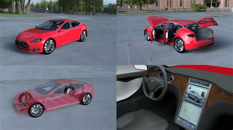 Tesla Model S With Chassis Interior Hdri 3d Model 149 Stl Obj Fbx Dae Blend Free3d