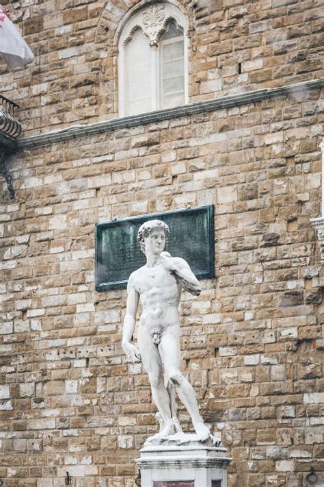 Italy Florence Copy Of Michelangelo S David Statue At Piazza Della