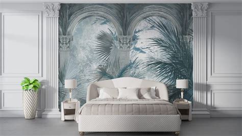 Botanical Modern Bedroom Wallpaper Mural | Silk Interiors Wallpaper ...