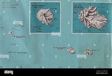 Map of the Crozet Islands (France) ca. 1976 Stock Photo - Alamy