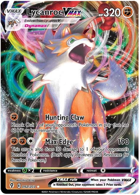 Lycanroc Vmax Evolving Skies Pokemon Card