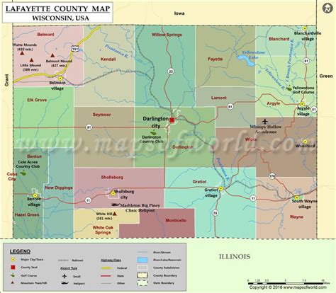 Lafayette County Map, Wisconsin