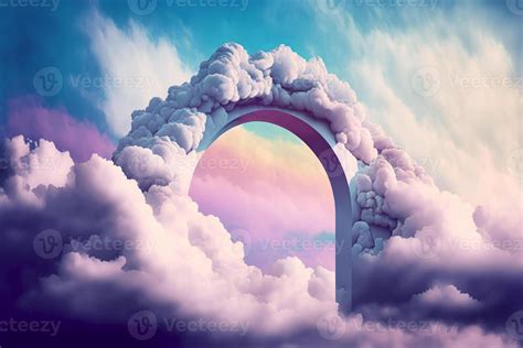 Heavens Gate To Heaven End Of Life Stairway To Heaven Religious Background Illustration