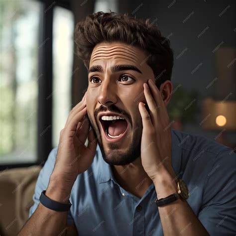 Premium Photo | Man reacting to a surprise 8k