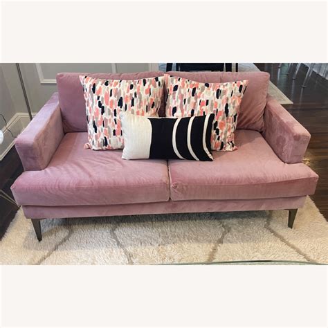 West Elm Mauve Deluxe Velvet Andes Sofa AptDeco