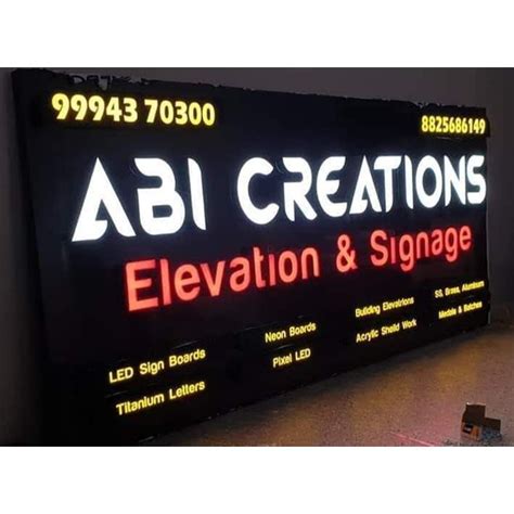 3D Rectangle Black Acrylic LED Sign Board For Advertisement At Rs 650