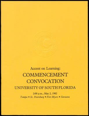 Commencement Convocation Program USF May 2 1982 By University Of