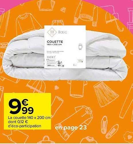 Promo La Couette X Cm Tex Home Basic Chez Carrefour Market