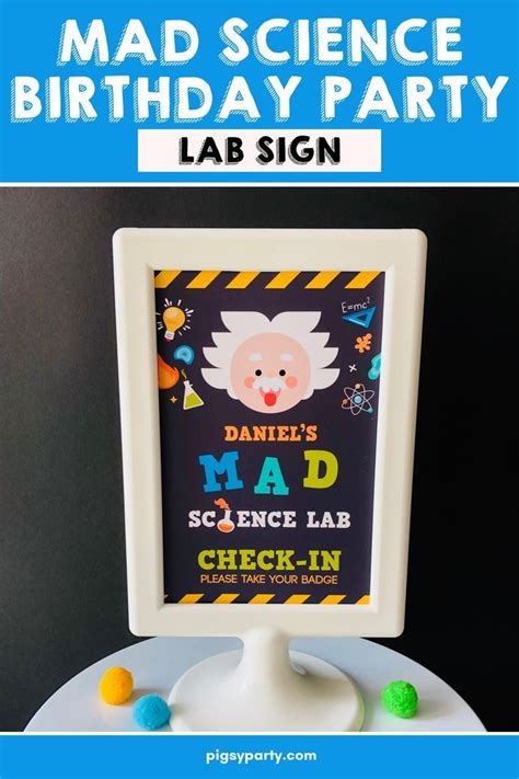 Mad Science Lab Sign Printable Science Party Decorations Mad Science Party Science Birthday