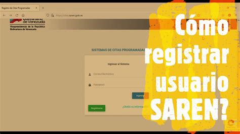 Saren C Mo Hacer Registro De Usuario Saren Youtube