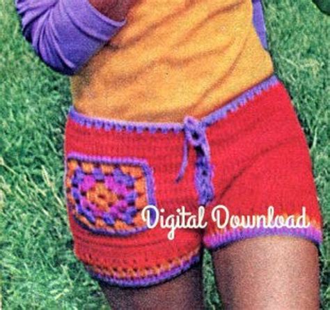 Crochet Shorts Pattern Vintage S Hot Pants Short Shorts Daisy Dukes Hip Huggers Granny