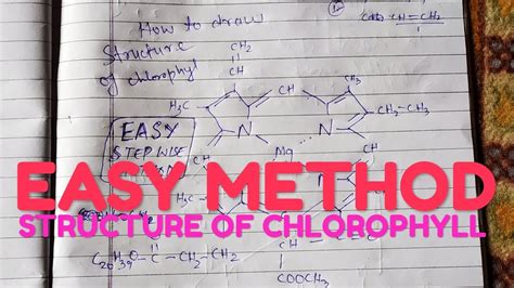 How To Draw Structure Of Chlorophyll Easy Method Youtube