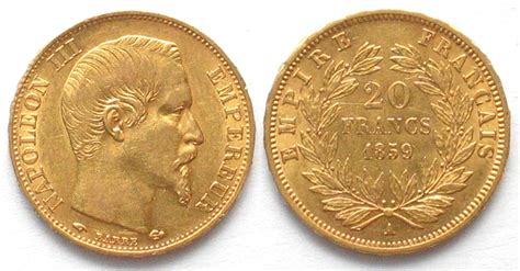 Frankreich FRANCE 20 Francs 1859 A Paris NAPOLEON III Gold UNC MA