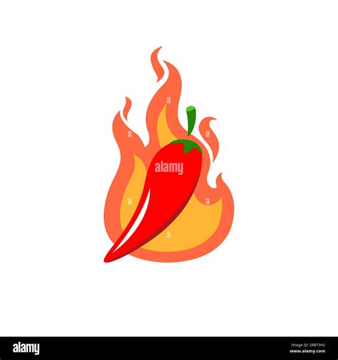 Hot Chili Pepper Vector Illustration Isolated On White Background Stock Photo Alamy