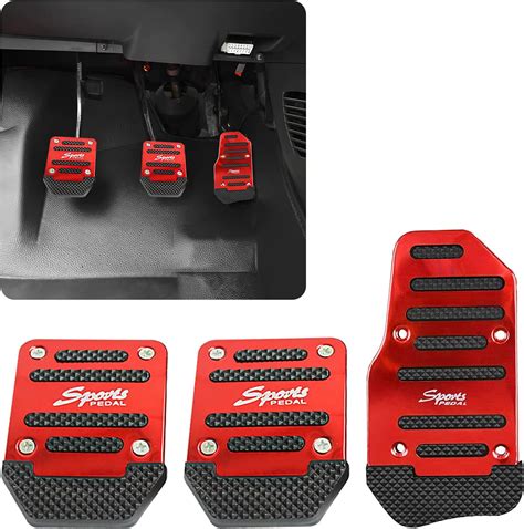 Amazon Jeseny 3 PCS Car Non Slip Aluminum Alloy Pedal Pads Manual