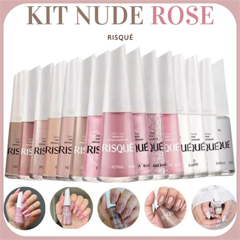 Kit Esmaltes Hipoalerg Nicos Tons Nude Rosa E Branco Risqu Shopee