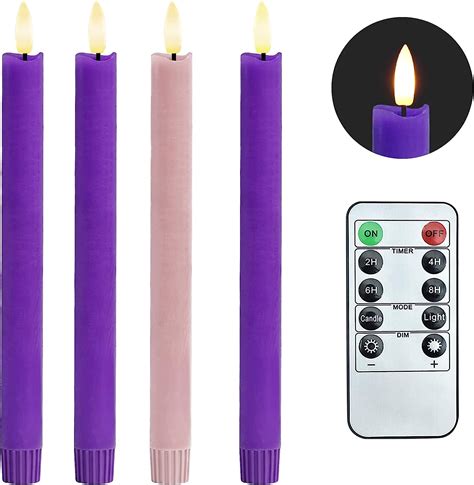 Shymery Flameless Advent Candles Real Wax Battery Operated Electric Led