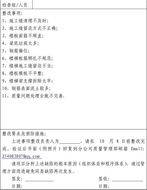 重庆华侨城项目质量缺陷整改通知单word文档在线阅读与下载无忧文档