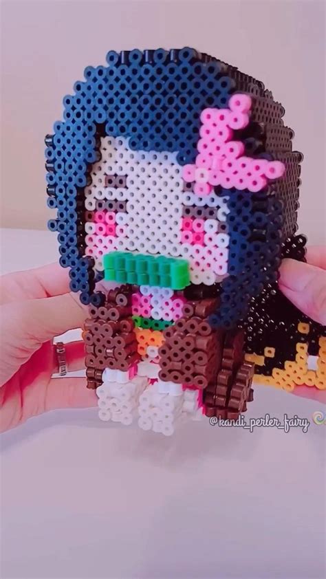 Nezuko 3D Perler Tutorial No Glue Needed 3Dperler Easy Perler