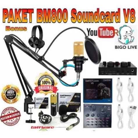 Jual Paket Komplit Mic Bm Sound Card V Mixer V Stand Mic Pop