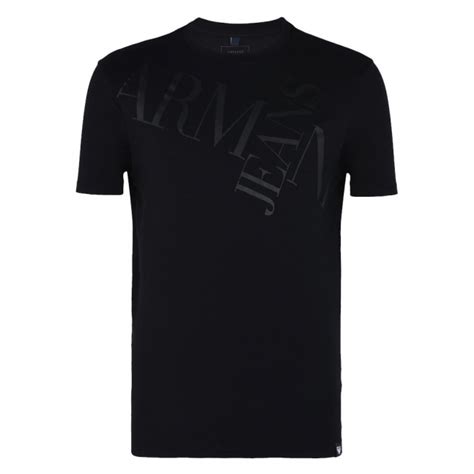 Armani Jeans Logo T Shirt Black 6y6t14 From Club Jj Uk