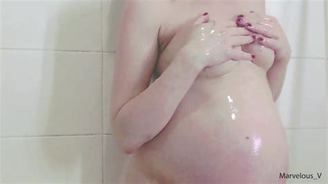Hot Horny 40weeks Pregnant Amateur Mommy Taking Shower Huge Pregnant Belly RedTube