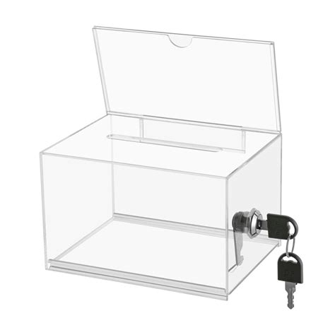 12pcs Acrylic Suggestion Boxes Clear Acrylic Donation Box Ballot Box With Lock Ebay