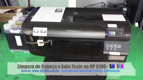 HP PRO 8100 Auto Teste e Limpeza de Cabeça pelo Painel Botões