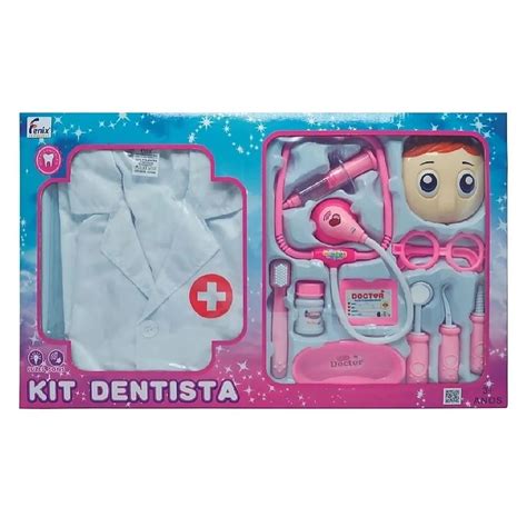 Brinquedo Kit Dentista Infantil Rosa Pe As Fenix Fabrica