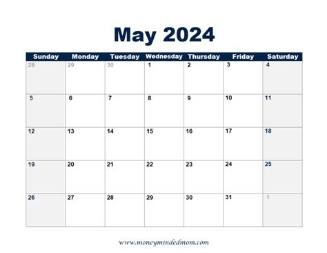 Free may calendar printable templates for 2023 & 2024