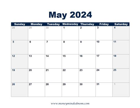 Free May Calendar Printable Templates For 2023 And 2024